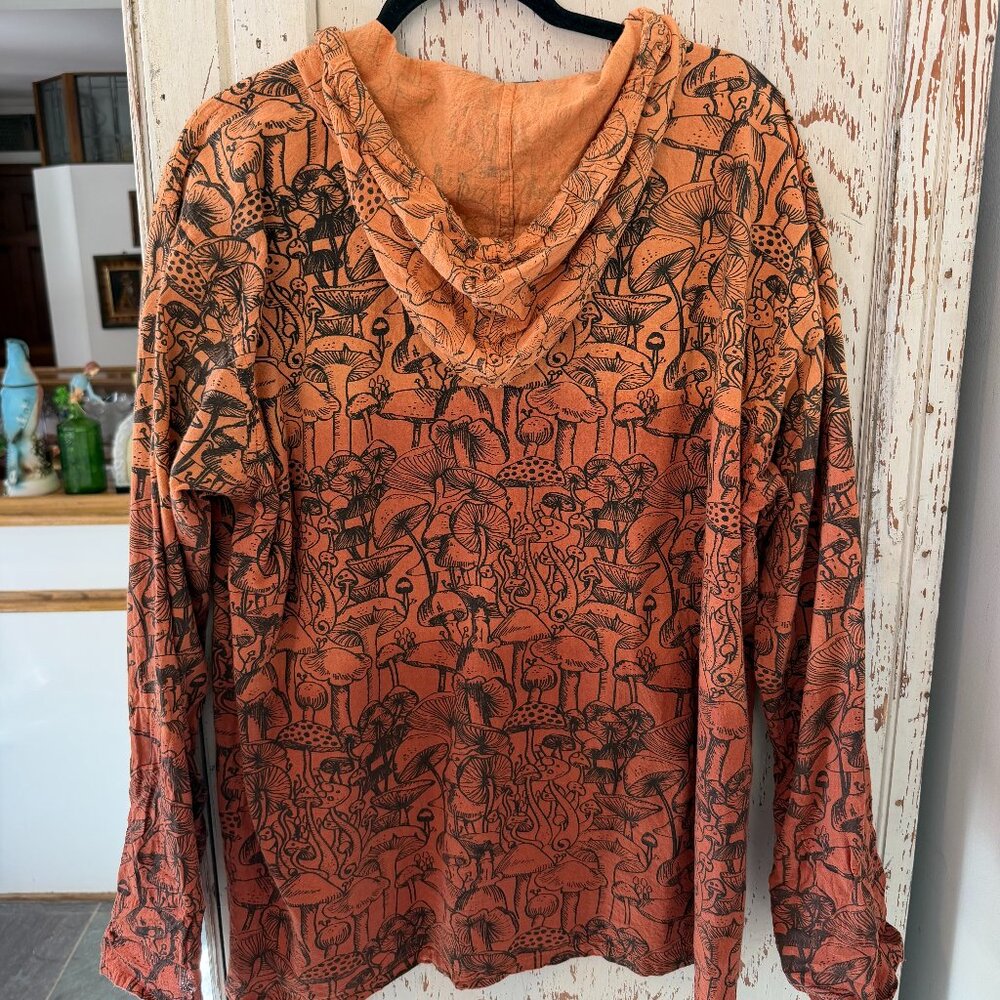 Rust Floral Hoodie Blouse - Women - Picture 4 of 6
